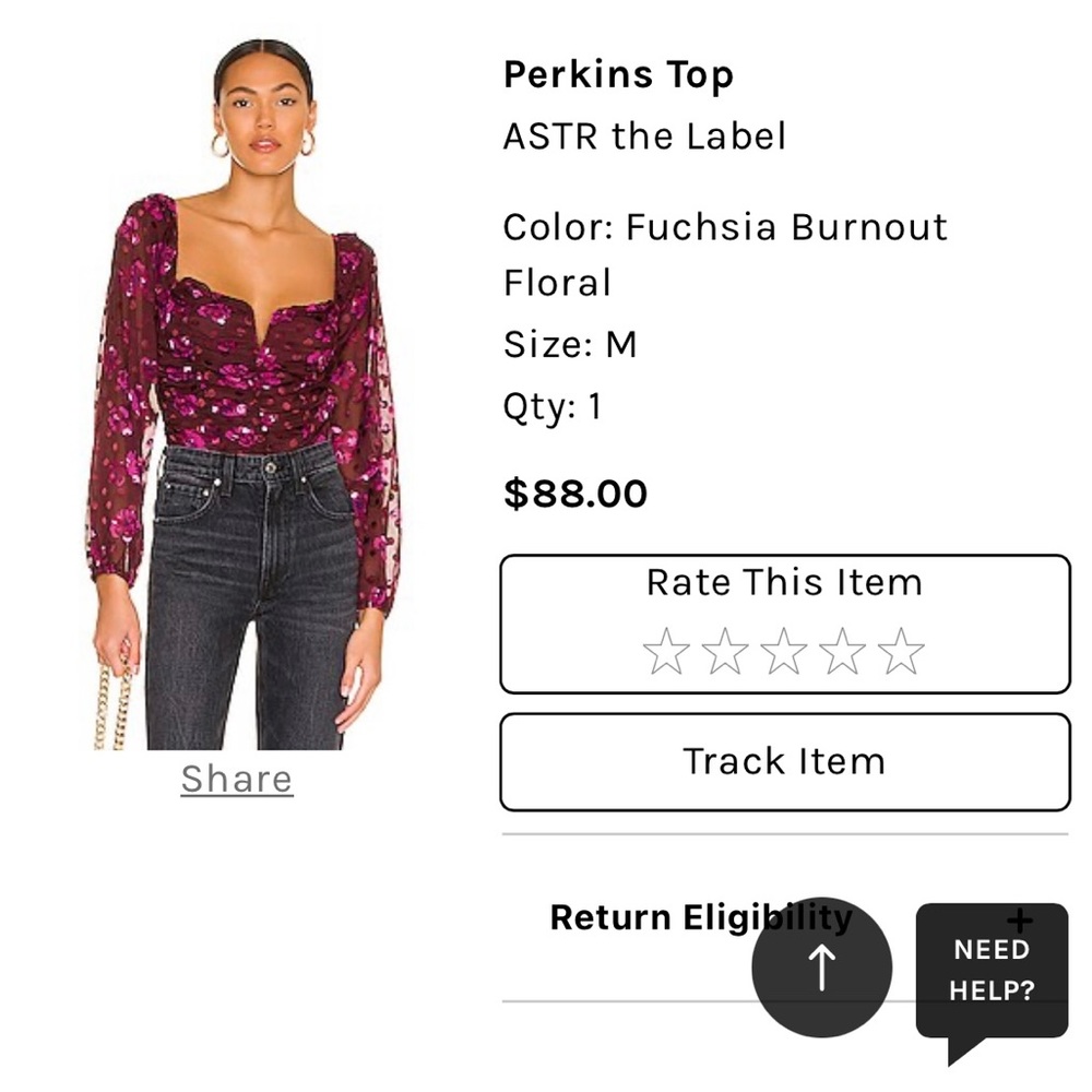 Astr the label Perkins top